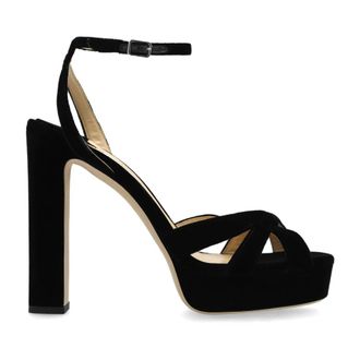 Jimmy Choo London Kove 120 Plateau-sandalen - Dames - Schoenen - Zwart - Maat: 36 1/2 EU Zijde