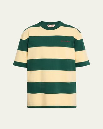 Marni Mens Maxi Striped Cotton Oversized-Fit T-Shirt