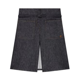 Courr&egrave;ges Lange Shorts - Dames - Korte Broeken - Blauw - M - Korte Broeken