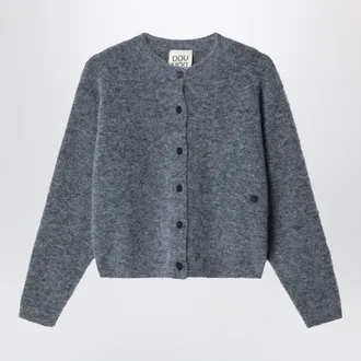 Douuod Cardigan grigio m&eacute;lange in misto alpaca