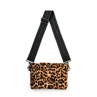 Think Royln Womens Suede Bum Bag 2.0 In Wild Leopard