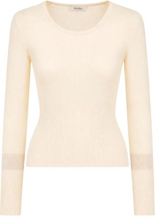 Max Mara Vetta Trui - Dames - Ronde hals truien - Beige - S - Wol - Truien & Vesten