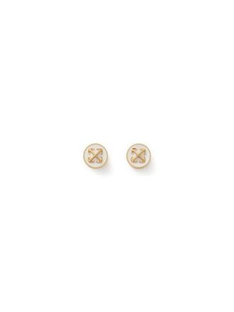 Off-white Womens Round Arrow Earrings in Gold at Nordstrom