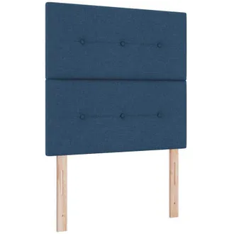 vidaXL Box Spring Bed with Mattress Dark Grey 90x190 cm Fabric Blue vidaXL