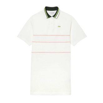 Lacoste Vrouwen Franse Geproduceerde Logo Katoenen Polo Shirt Jurk (Cr&egrave;me)