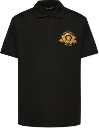 Versace Polo met logo - Heren - Polos - Zwart - XS - Katoen - Tops