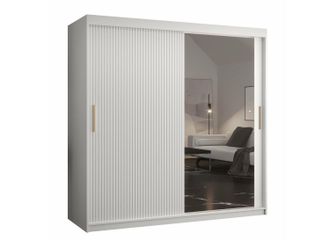 Mirjan24 Mobilier1 - Armario Elblaru 128, Blanco, 200x180x62cm, Puertas De Armario: Correderas, N&uacute;mero De Estantes: 0
