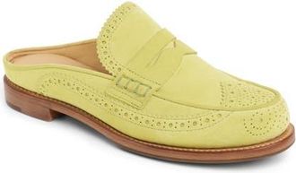 The Office of Angela Scott Miss Emma Wingtip Mule in Lime Suede at Nordstrom, Size 6.5Us