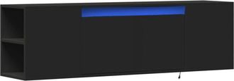 vidaXL Vidaxl - tv Wall Cabinet with led Lights Black 135x31x39.5 cm