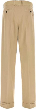 Miu Miu Womens Recycled Cotton Trousers Beige