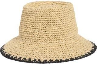 Vince Camuto Telescope Open Straw Bucket Hat in Natural at Nordstrom Rack
