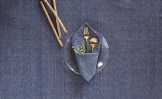 Sustainable Threads Timeless Ikat Tablecloth in Nainital- 108 X 70 at Nordstrom