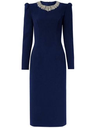 Jenny Packham Cora dress - women - Viscose Crepe - 18 - Blue