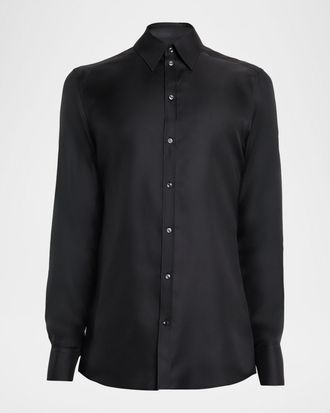 Dolce & Gabbana Mens Silk Satin Classic-Fit Dress Shirt