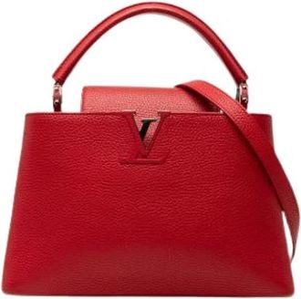Louis Vuitton Pre-owned Capucines MM - Dames - Vintage Handtas - Rood - ONE Size - Leer - Vintage