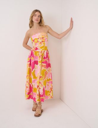 Nobody's Child Pink Floral Fia Midi Dress