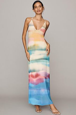 AFRM Romy Scoop-Neck Mesh Midi Dress