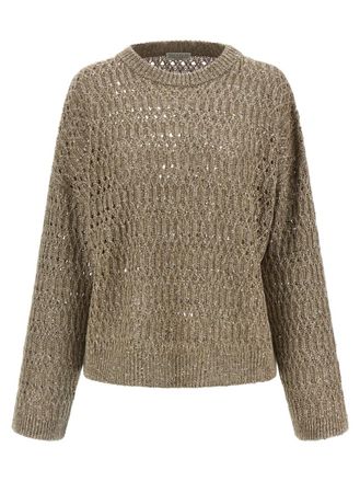Brunello Cucinelli Beige Micro sequin sweater