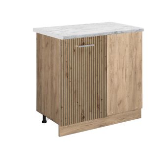 Vicco Armario De Esquina R-line, Roble Artesanal, 86 Cm Et M&aacute;rmol