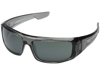 Spy Logan Sport Sunglasses Clear Smoke/Happy Gray Green w/ Silver Mirror, Grilamid Frames
