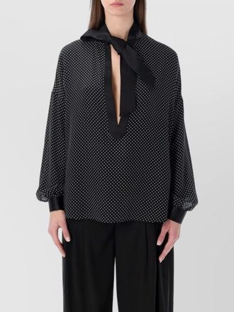 Tom Ford silk polka-dot lavalliere blouse