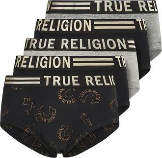 True Religion Briefs Soft Cotton Underwear Pack of 5 in Black/grey/charcoal/black at Nordstrom, Size Large
