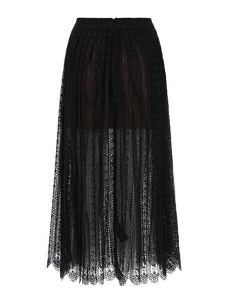 Self Portrait Lace Midi Skirt - Black