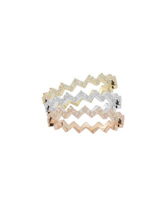 Sphera Milano 14K & Silver Cz Triple Stack Ring