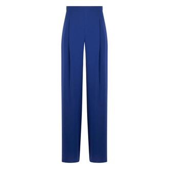 Max Mara Straight Trousers, female, Blue, Size: XS Lightweight Cady Trousers