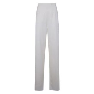 Max Mara Stijlvolle Broeken voor Vrouwen - Dames - Straight fit broeken - Wit - XS - Broeken
