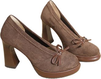 Generic Elegant Retro French High Heels Chunky Heel Dress Shoes for Evening Parties and Formal Occasions Red Heals Women Black Pumps Platform