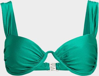SIMKHAI Anniston Ruched Bikini Top