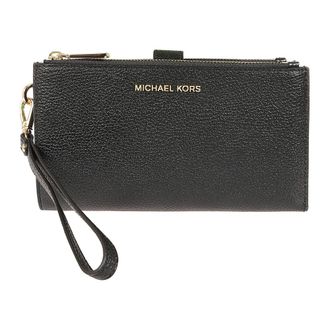 Michael Kors Wallets & Cardholders, female, Black, Size: ONE SIZE Black Leather Wallet with Snap Button