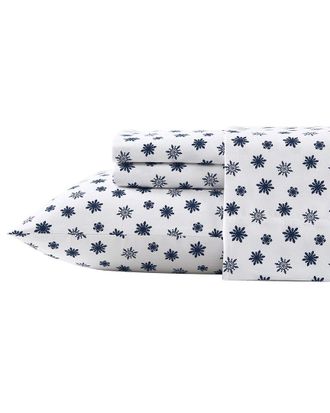 Nautica Snowflake Toss Poly Flannel Sheet Set