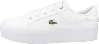 Lacoste Ziane Platform Logo Sneakers - Dames - Sneakers - Wit - 39 EU - Leer - Schoenen