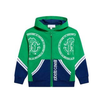Roberto Cavalli Logo Sweatshirt - male - Roberto Cavalli - Kids Sweatshirts - Green - 10 Y - Kids