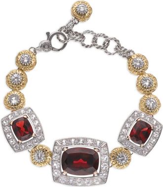 Dolce & Gabbana Bracciale Eleganza in oro giallo 18 carati con zaffiri e rodolite - Rosso