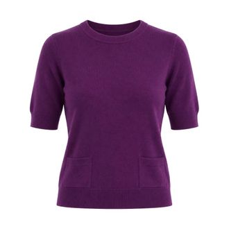 Dolce & Gabbana Trui met ronde hals - Dames - Truien - Paars - Maat: XS Wol