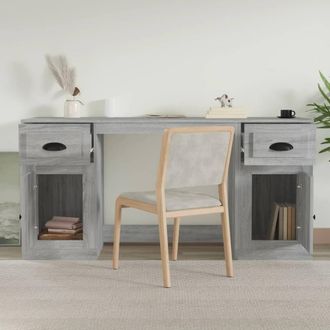 Berkfield Home Elegant Desk with Cabinet Grey Sonoma Engineered Wood