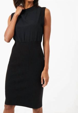 French Connection Krista Knit Sleeveless Rib Mix Dress In Black