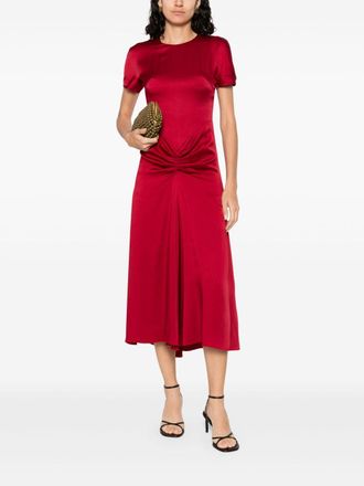 Victoria Beckham Womens Red Crew Neck Dress - Size EU 36 (Womens)