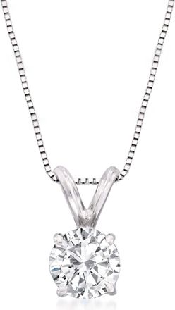 Ross-Simons Diamond Solitaire Necklace in 14kt White Gold