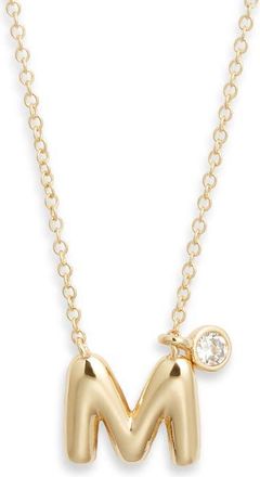 Chelsea28 Goldtone Initial Pendant Necklace in M- Clear- Gold at Nordstrom