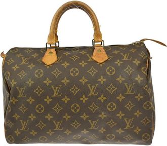 Louis Vuitton Speedy Handbag Monogram Canvas Brown Canvas Handbag (Pre-Owned)