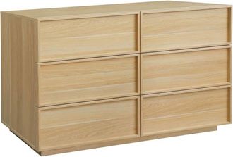 Sweeek C&oacute;moda de almacenamiento efecto madera, 6 cajones, natural