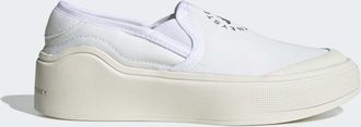 adidas ADIDAS by Stella McCartney Unisex Court Slip-On Shoes - White Textile - Size UK 8.5