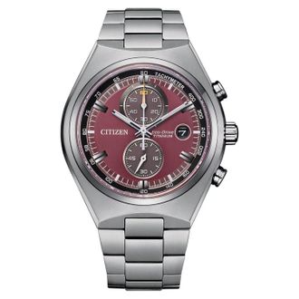 Citizen Mens Titanium Red Dial Watch