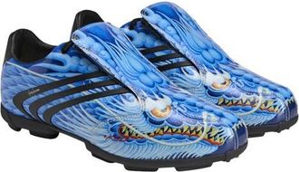 Yohji Yamamoto F50 Tunit Firm Ground Football Boot in Black/Black/Royal at Nordstrom, Size 12.5 Womens