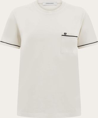 Ferragamo Uomo T-shirt con Gancini Bianco
