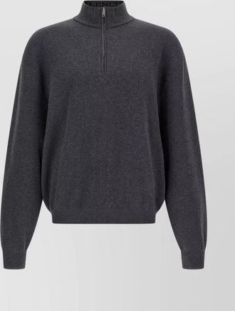 Balenciaga high collar knit pullover zip
